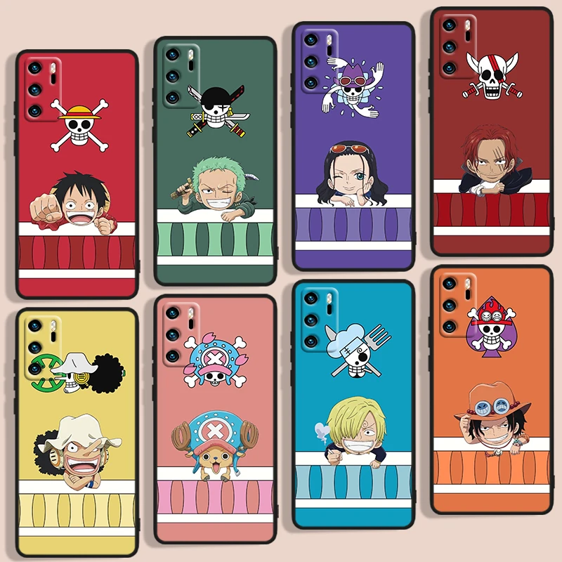 

Japanese anime One Piece Phone Case For Huawei P Smart 2018 Plus 2019 Z 2020 S 2021 Pro Nova 2i 3 3i 5 5T 7 7i 8 8i 9 9SE Black