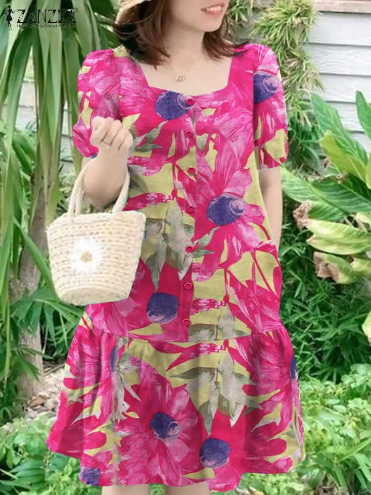 Женский праздничный сарафан ZANZEA Модное Элегантное летнее короткое платье с