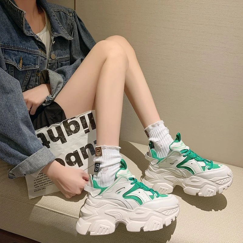 2023 Thick Sole Breathable Dad's Shoes Women's Spring/Summer 2023 New Lightweight Casual Sports Shoes Mesh Shoe Fashion