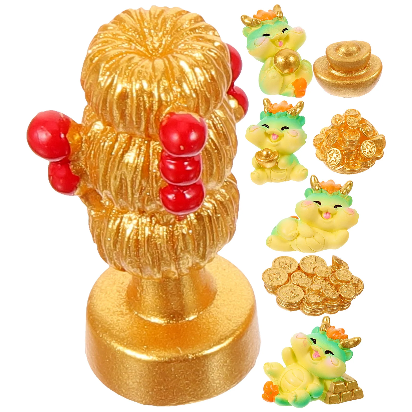 

8 pcs Mini Desktop Ornament Mini Dragon Statue Miniature Dragon Ornament Adorable Dragon Decors