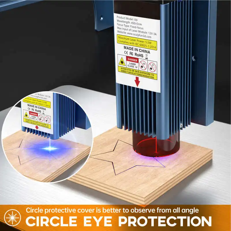 Модуль лазерного эффекта 90 Вт 20 мм гравировальная машина набор головок для резки