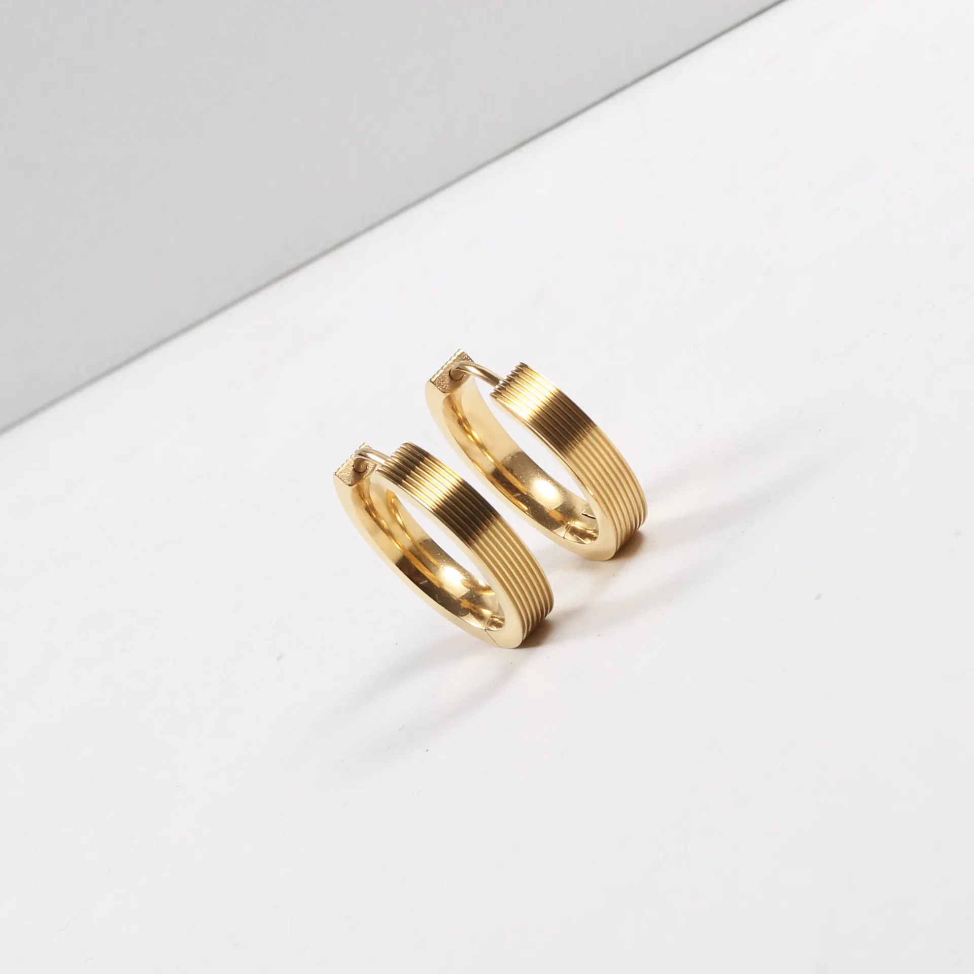 

Hip Hop Street High Sense Earrings Female Hiphop Personality Geometric Earrings Trendy Female Earrings Titanium Steel