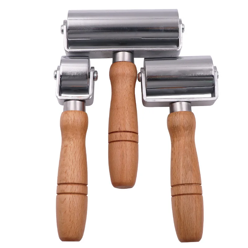 

25/60/100mm Press Edge Roller Leather craft Glue Laminating Tool Leather Edge Creaser Smoother Steel Iron Roller DIY Handmade