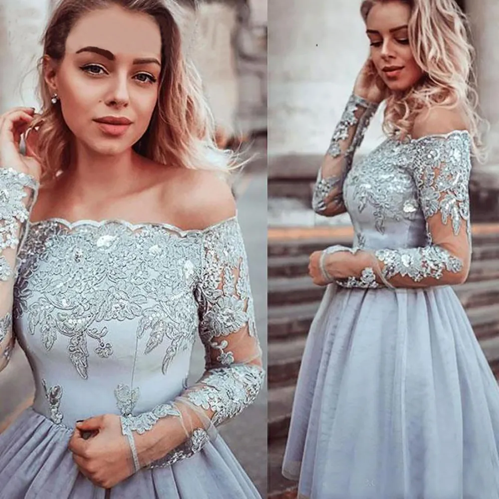 

2022 Off-Shoulder A Line Custom Formal Dress Applique Tulle Lace Graduation Homecoming Prom Party Gowns Custom Made