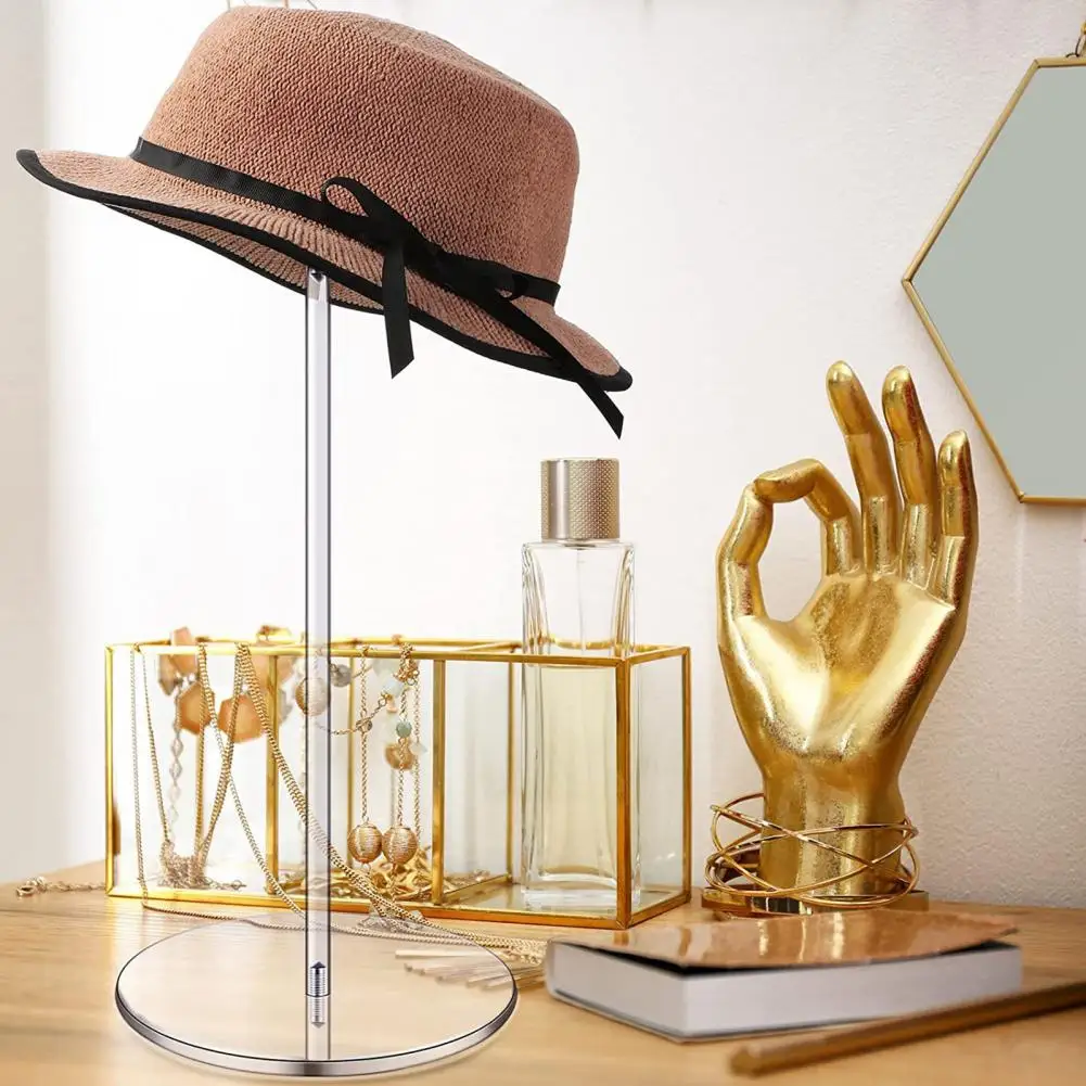 

Waterproof Wig Display Stand Elegant All Match Transparent Cap Storage Shelf with Stable Base Home Decor
