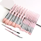 12 шт. тональный макияж тени для век растушевка подводка для глаз кисти для бровей для макияжа кисти для макияжа