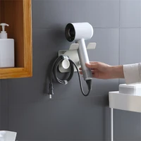 hair dryer rack wall mounted bathroom hairdryer organizer shelf with hook washroom storage holder