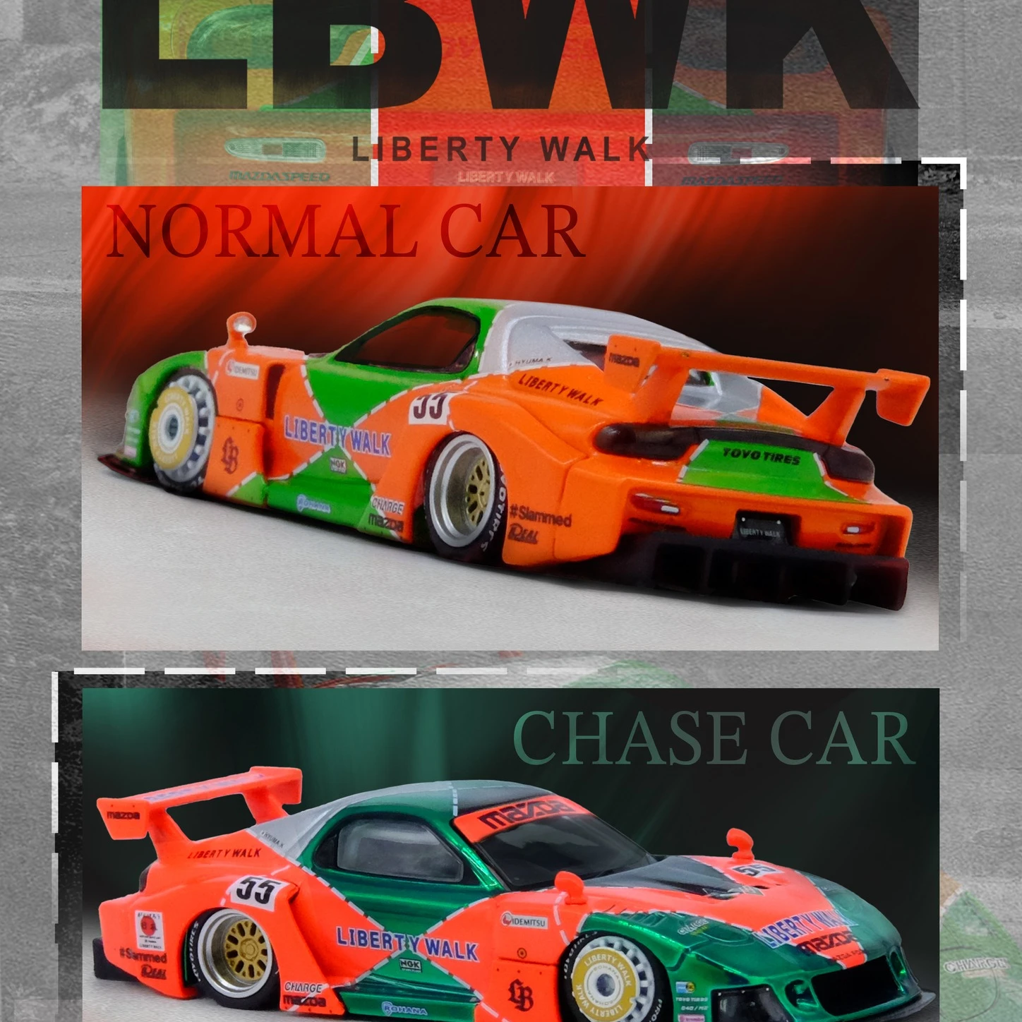 INNO МОДЕЛИ 164 Модель автомобиля из сплава LBWK RX7