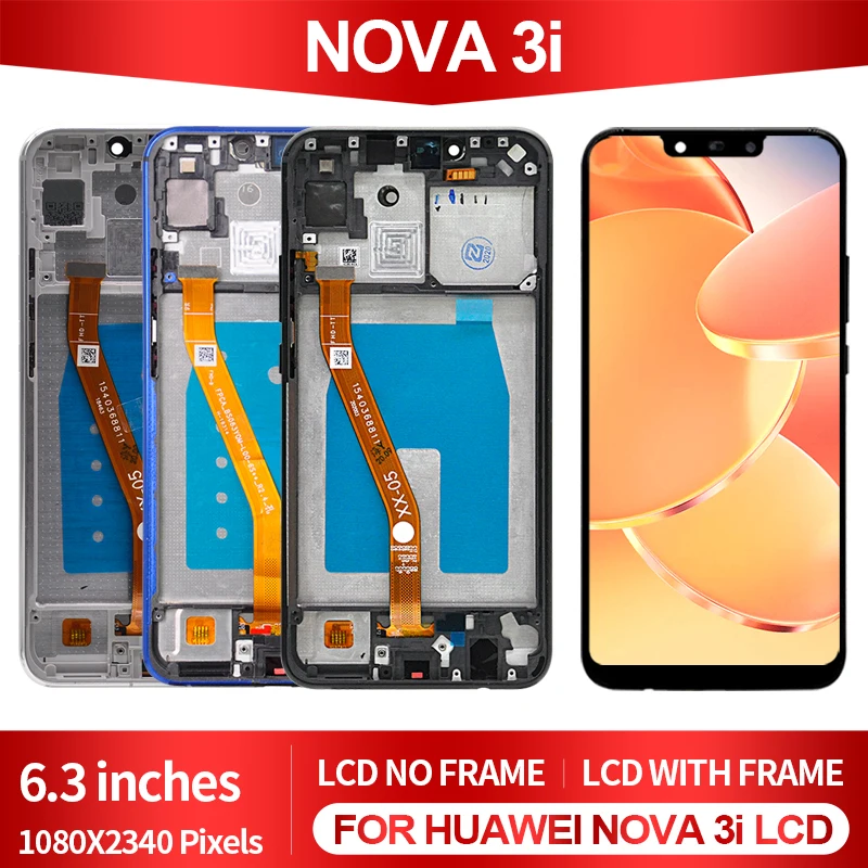 Новый сенсорный ЖК-экран 6 3 дюйма для Huawei Nova 3i дигитайзер P Smart Plus дисплей в сборе