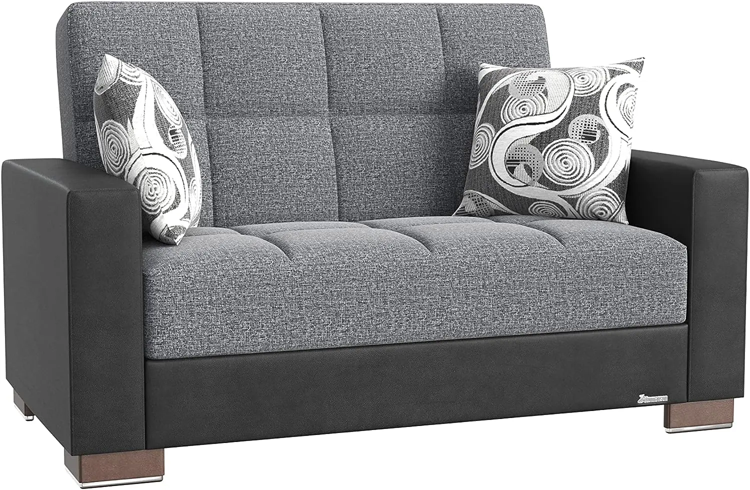 

Legacy Collection Upholstered Convertible with Storage, Loveseat, Grey/Black-PU 2 Leather repair Paper creaser Leather pattern B