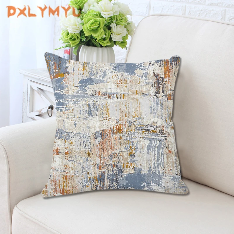 Geometric Sofa Cushion Cover for Living Room Modern Gray Thr