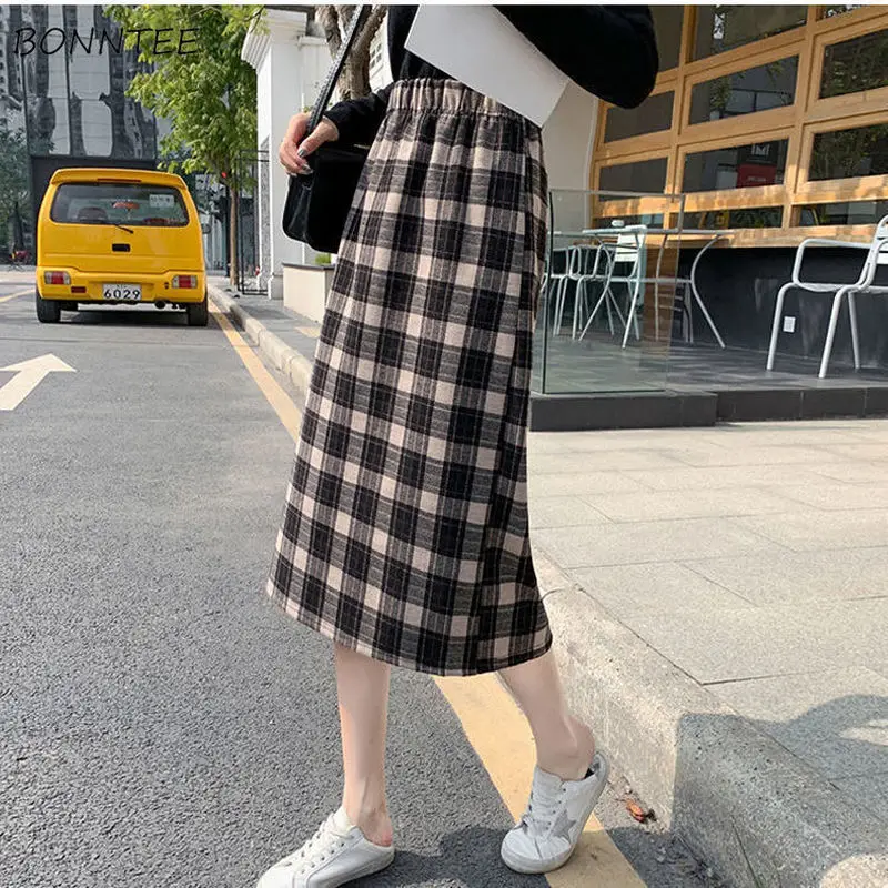 

Skirts Women Elegant Back Slit Temperament Charm Vintage Daily Straight Lady Bottom Print Fashion All-match Aesthetic Classy