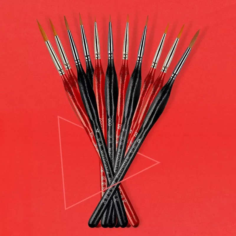 

1Set Numbers Brushes Artistic Accessories Multipurpose Painting Supplies Sketch Pen Oil Painting Pens Red/Black Wooden