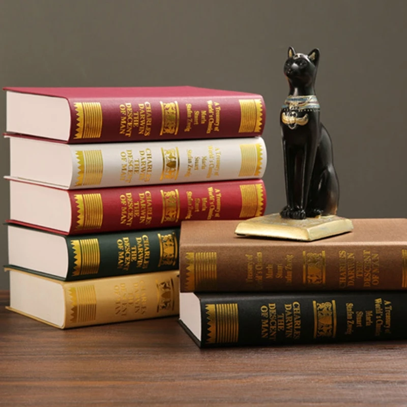 

Creative European Style Retro Fake Book Box Vintage Antique Imitation Notebook Model for Club Hotel Living Room Shelf Decoration