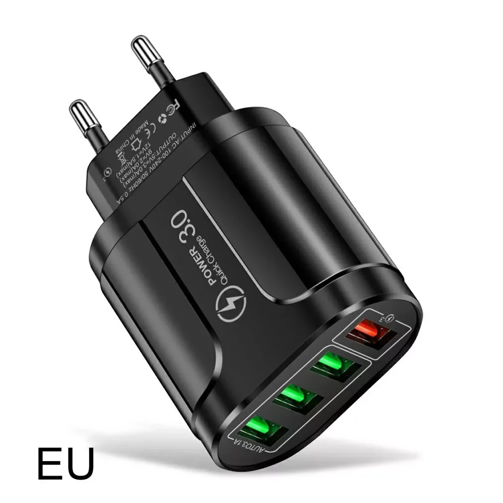 

2023New USB Charger 45W 4 Ports Quick Charge Universal Wall Mobile Phone Chargers Fast Charging Wall Charger For Home Travel