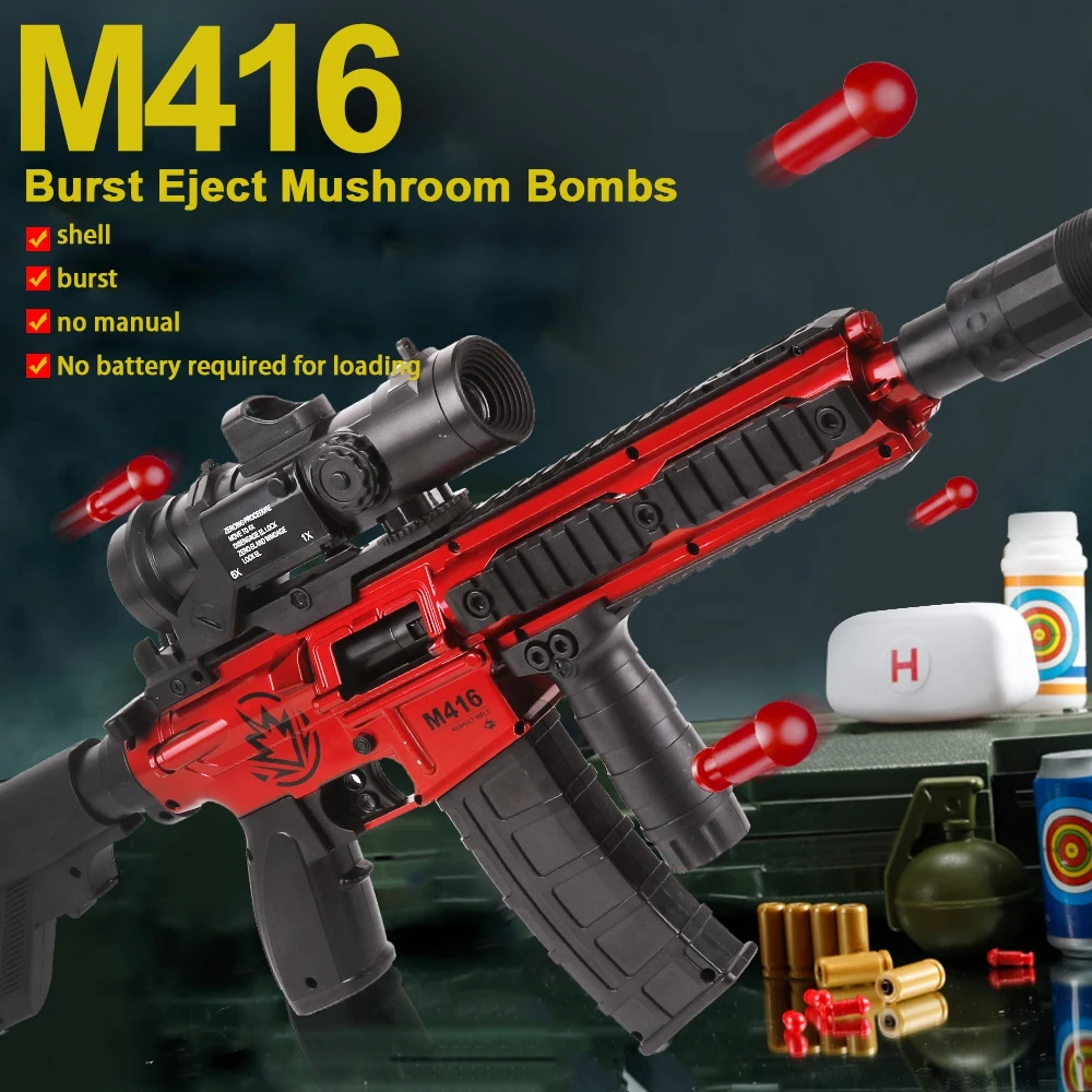 

M416 Children Manual Shell Ejection Soft Bullet Gun EVA Sniper Rifle Weapons CS Fighting Combat Shoot Outdoor Toy Guns for Boys