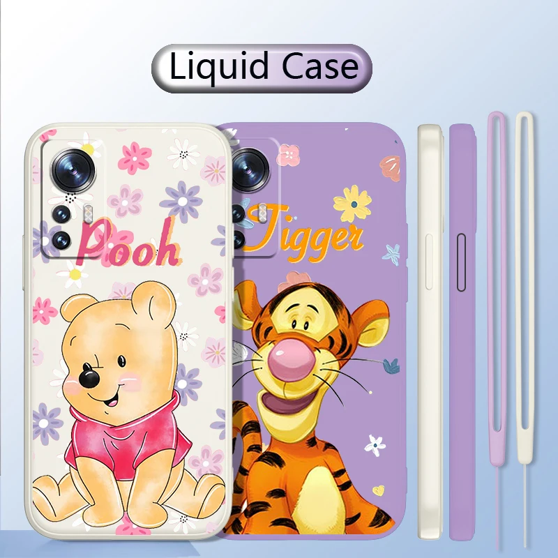

Winnie the Pooh Cute For Xiaomi Mi 13 12 12T 11 11T 10 10T 9 9SE Lite Pro Ultra A3 Liquid Rope Shockproof Phone Case Coque Capa