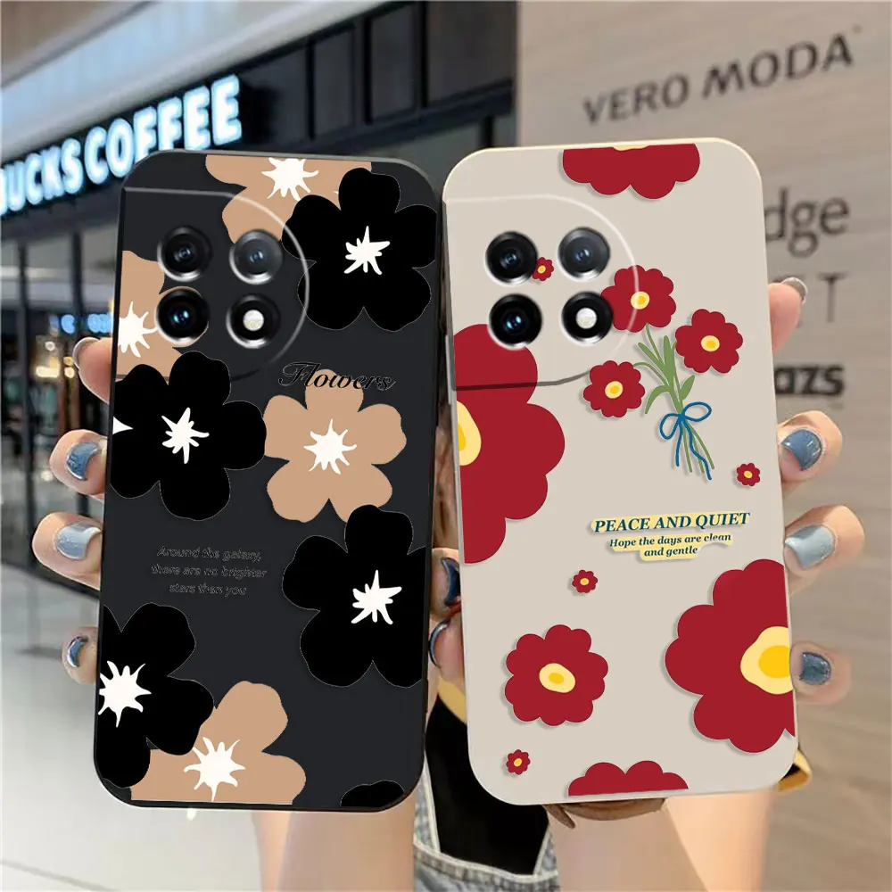 

Phone Case For Oneplus 11 10 9 9R 9RT 8 8T 7 7T ACE 2 2V NORD CE 2 Lite Pro Case Cover Funda Cqoue Shell Capa Flowers Hope Peace