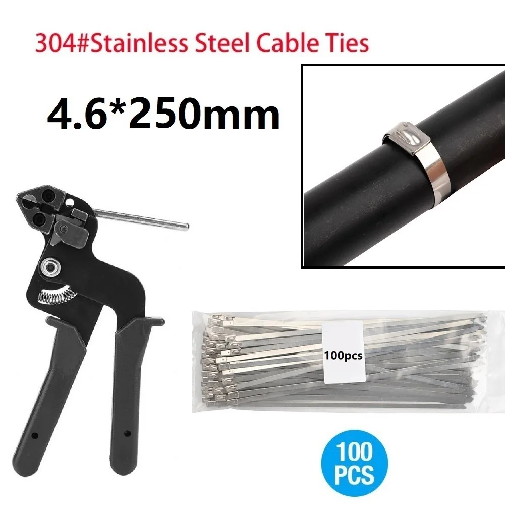 

Durable Stainless Steel Cable Ties & Cable Ties Pliers Automatic Zip Wrap Locking Ties Fastening Strap Cutter Tool