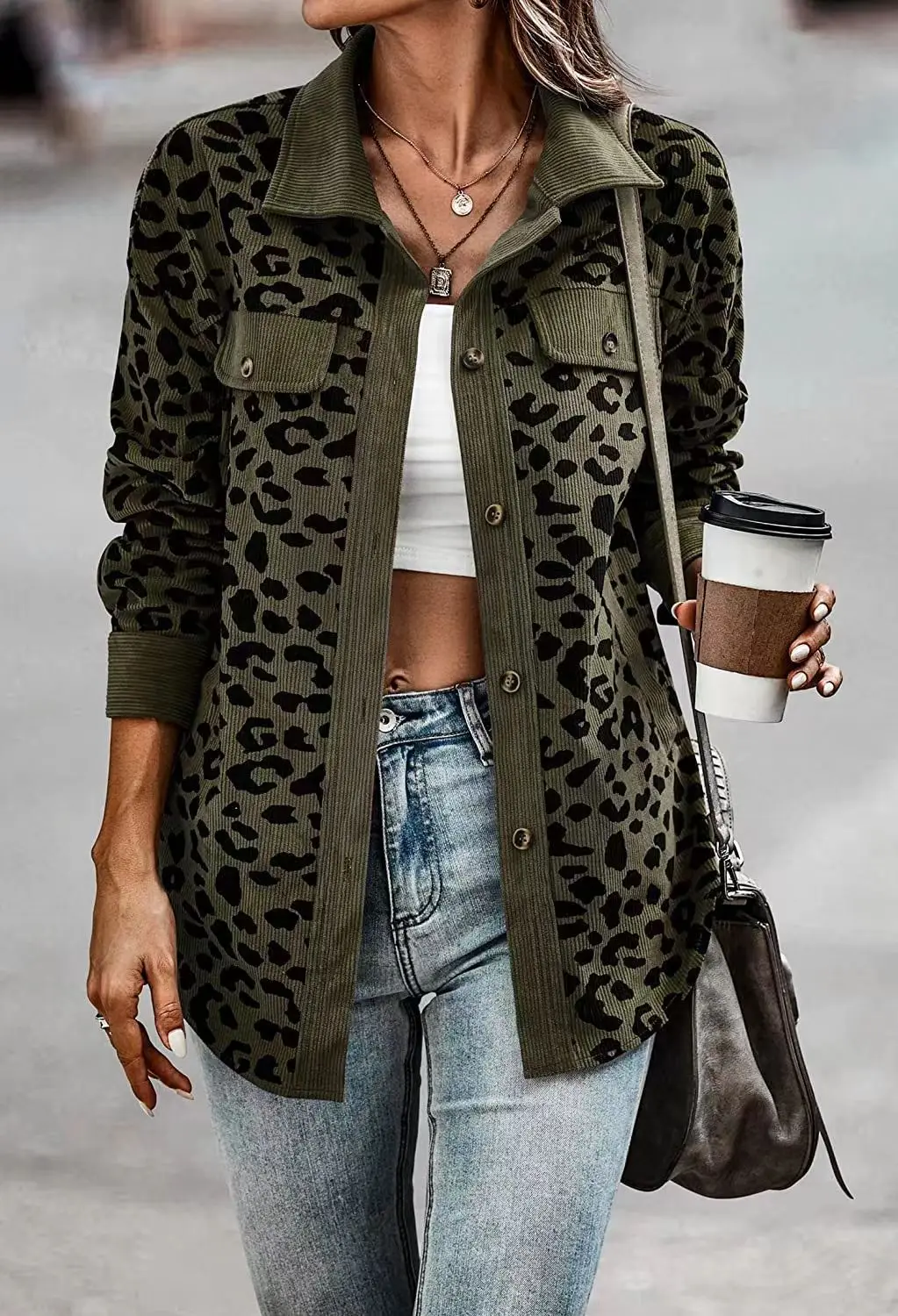 

Shirt Coats Women's Top 2022 Fall Fashion Leopard Print Jacket