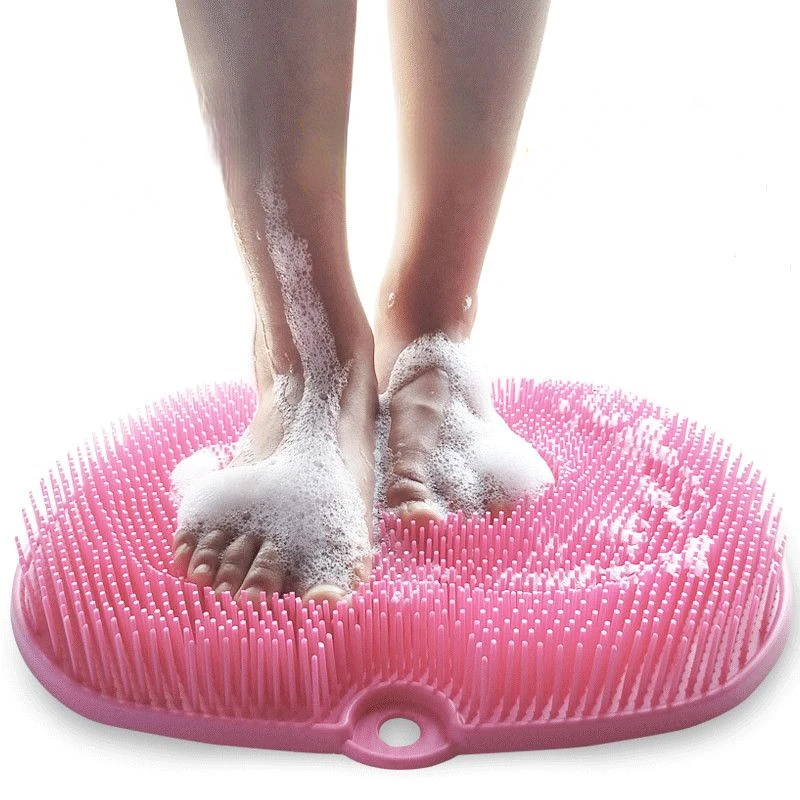 

Foot Rubbing Brush, Cleaning Foot Massage Pad, Household Bathroom Back Rubbing Soft Brush, Non-slip Pad with Suction Cup