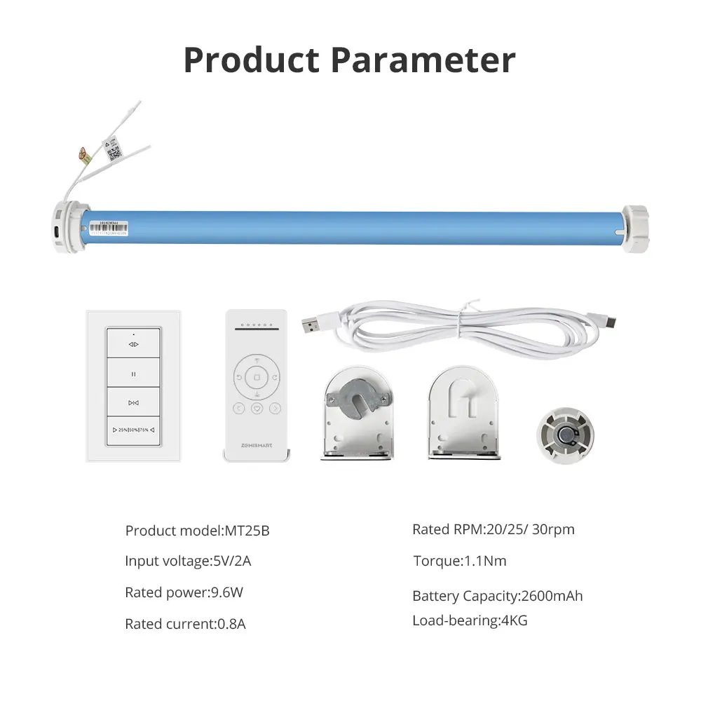 Перезаряжаемый роликовый абажурный двигатель с резьбой встроенный в резьбовой