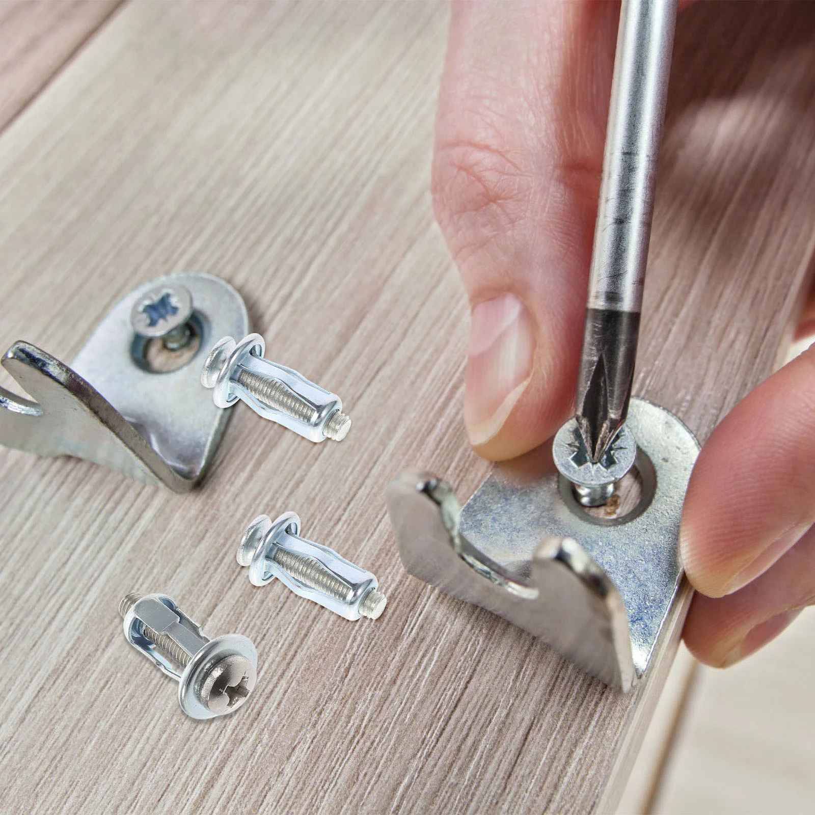 Metal Hollow Door Anchor Jack Nuts with Screws Expansion Tool Petal for Wall Fixing Black Rivets Cabinet