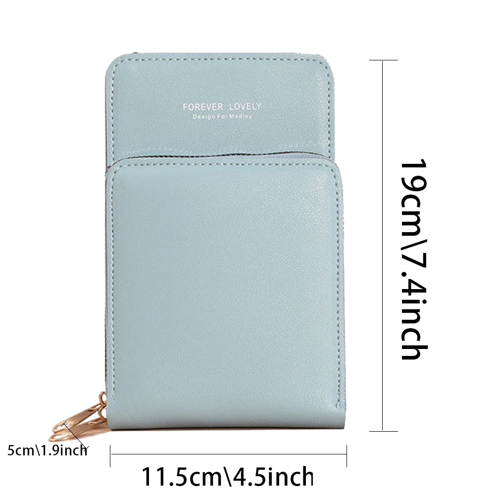 Fashion Women Wallets Card Pack Touch Screen Mobile Phone Bag Cartoon Print Zipper Storage Purse Female Crossbody Bags Handbags