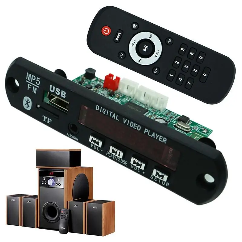 

Bluetooth5.0 Music Player Decoding Board HD 1080P Video MP3 MP4 MP5 Wireless Decoders Board TF Card/ USB / FM Radio For Speaker