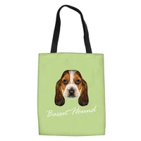 lovely dog design print fashion shoulder bag beach school teenager shopping bag high quality storage bolso de mano