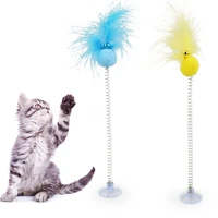 cat toy funny cat toys interactive feather toys for cats teasing suction cup cats toy stick ball spring self hi pet products