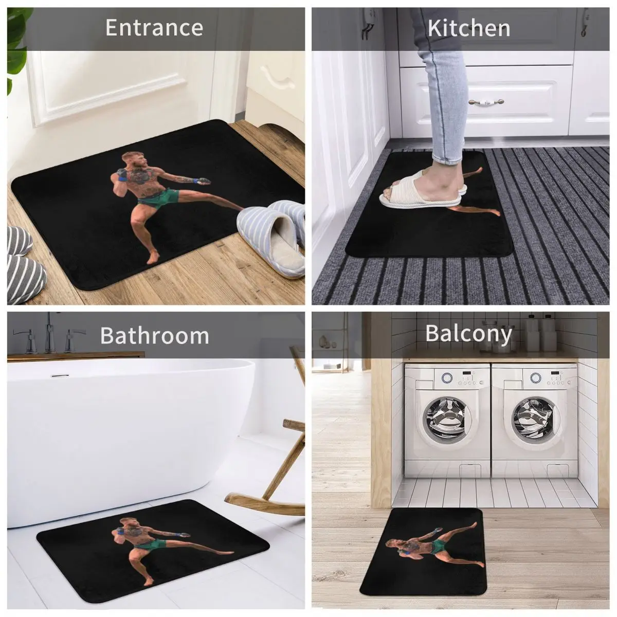 

Conor McGregor Bath Door Mat UFC Boxing Rug Carpet Decor Entrance Living Room Home Kitchen Bedroom Absorbent Balcony