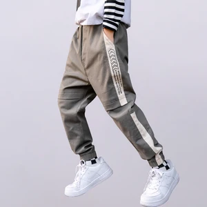Штаны для мальчиков, комбинированные штаны, хлопковые повседневные спортивные штаны, одежда для подростков, для мальчиков 8, 10, 12, 14, 16 лет, весна 2020