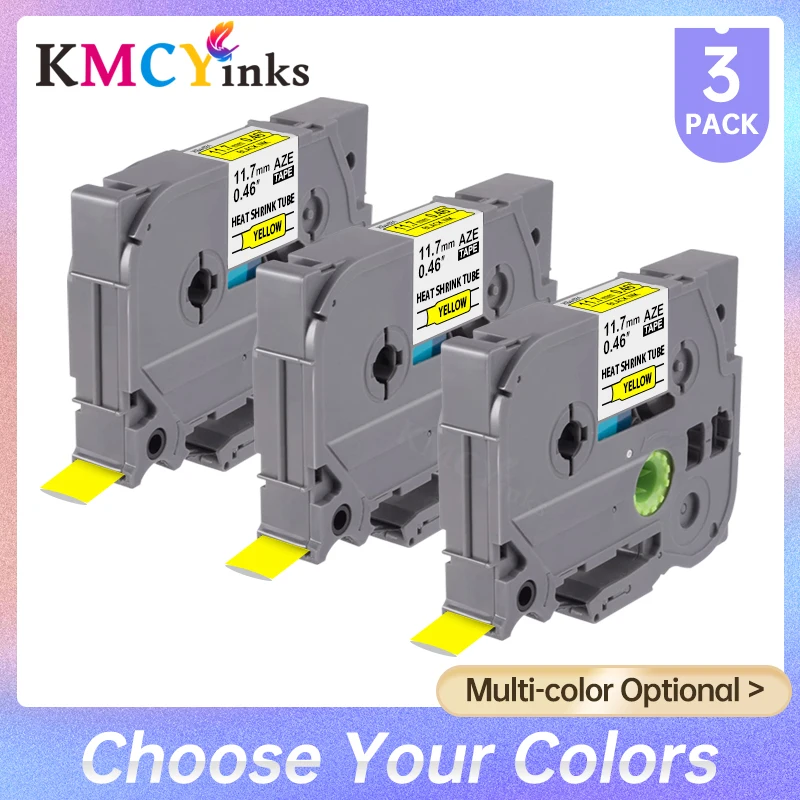 

KMCYinks 3PK Compatible for Brother HSe-231 HSe-211 HSe221 HS241 HS251 HS611 HS621 HS631 HS641 HS651 Heat Shrink Tube Label Tape