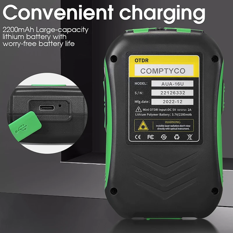 COMPTYCO AUA-16U/16A(Optional)Mini Touchable Screen OTDR 80KM Multifunction Optical Time Domain Reflectometry Active Fiber Test