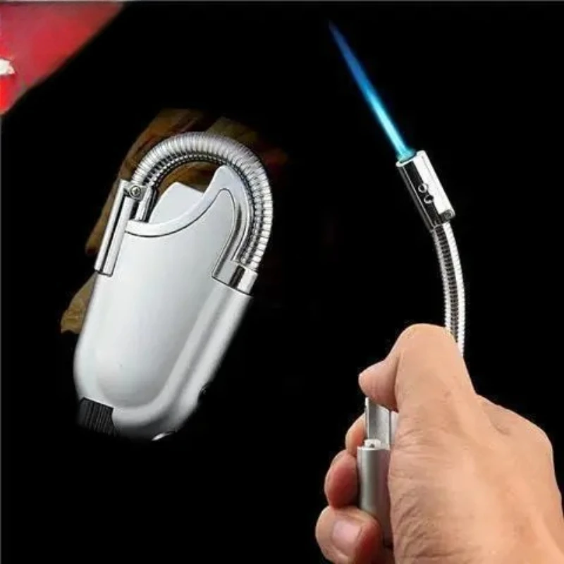 Фото Ветрозащитная реактивная зажигалка с гибкой шеей - домашний воспламенитель для прижигания и благовоний, пламя, сома, аксессуары, гаджеты для мужчин №1