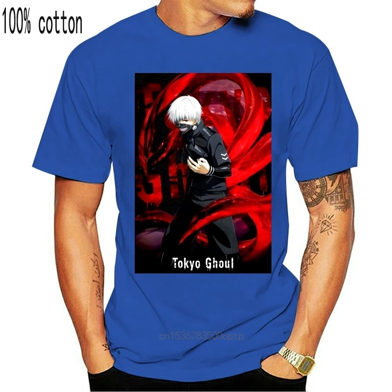 T Shirt Men Funny FQYPMC Man 100% Cotton Tokyo Ghoul Ken Kaneki Tshirts