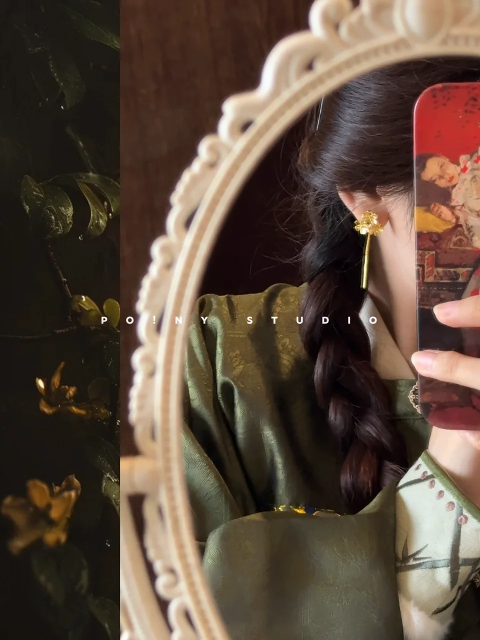 Exquisite Golden Flower Tassel Earrings Elegant High Sense Design Light Luxury All-Match Ear Studs