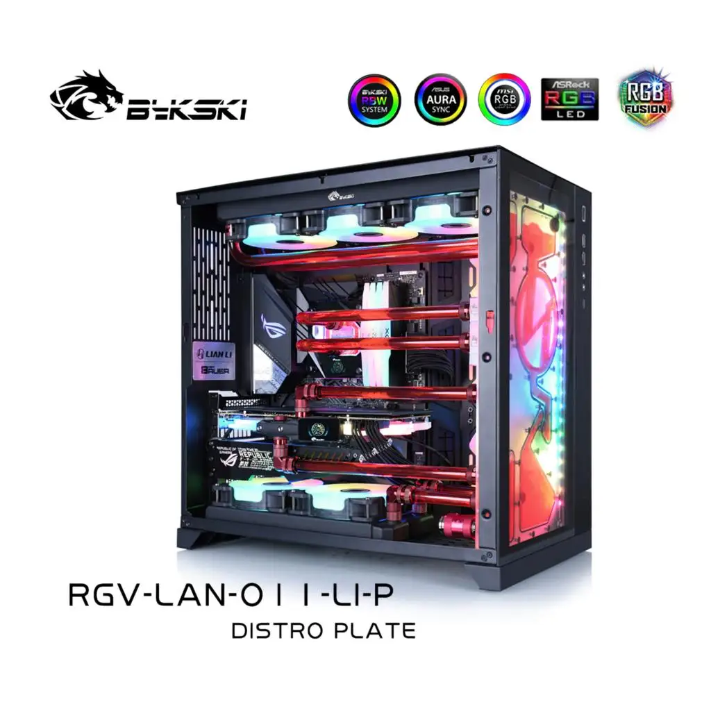 

Bykski Distro пластина водяного охлаждения комплект для LianLi O11 чехол шасси CPU GPU RGB RGV-LAN-O11-LI-P