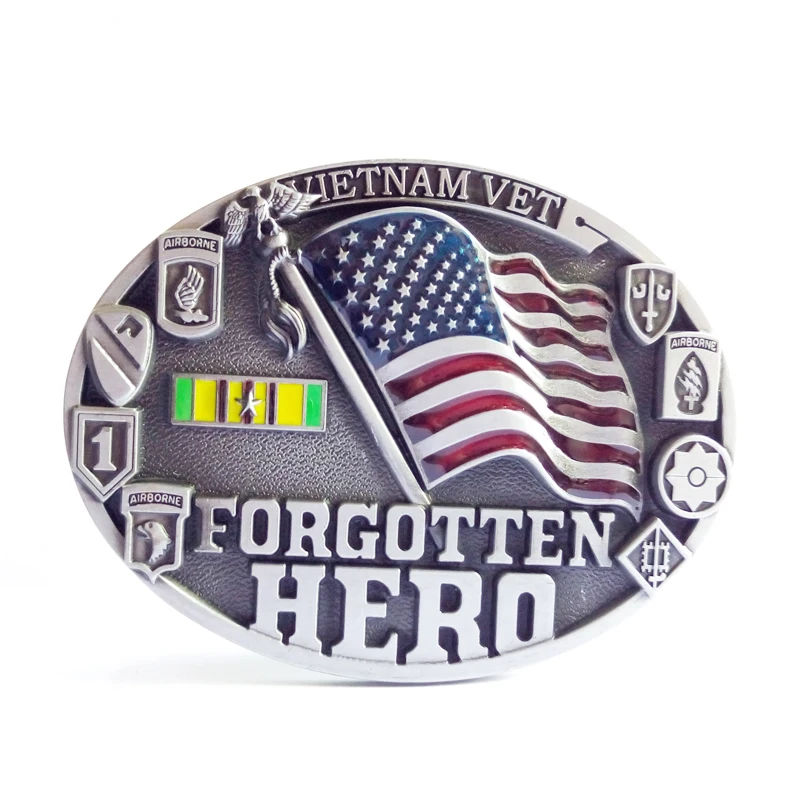 

Oval American Flag Military Hero Style Belt Buckle Drop Ship DS13-194