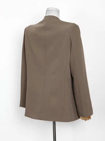 DNBS с v-образным вырезом на одной пуговице, однотонный, высококачественный, весна-осень 2023, новый женский модный дизайн, короткий пиджак