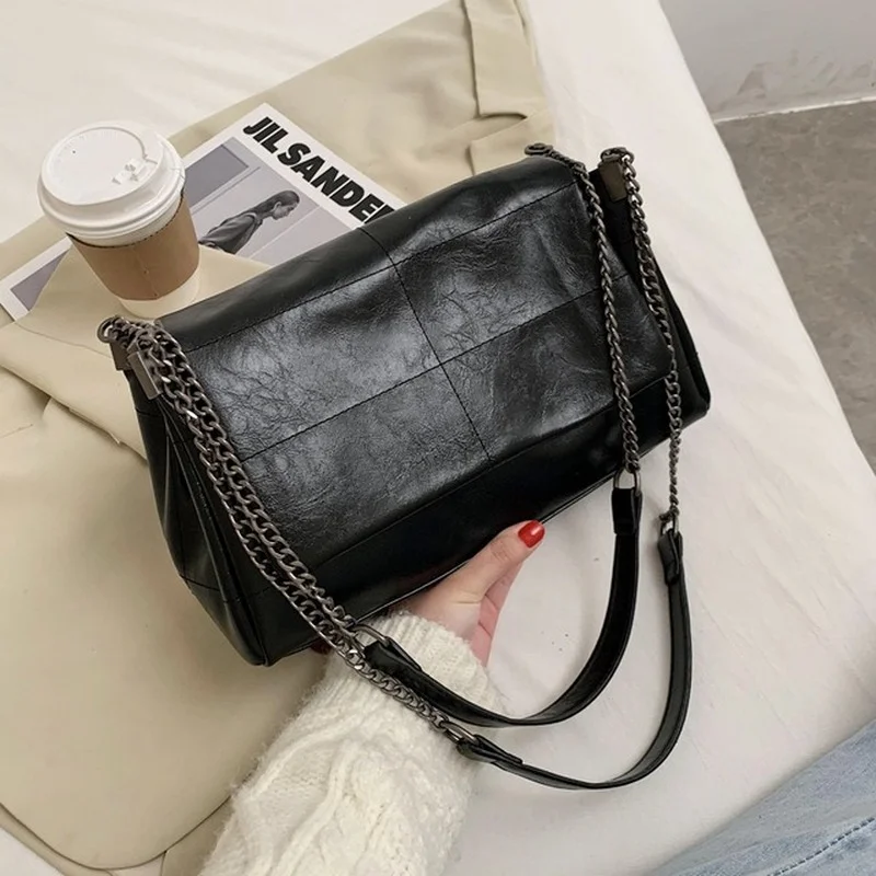 

2022 New Fashion Folding Thick Chain Cross Body Bag for Women Female Shoulder Bag Female Handbags and Purses with Handle