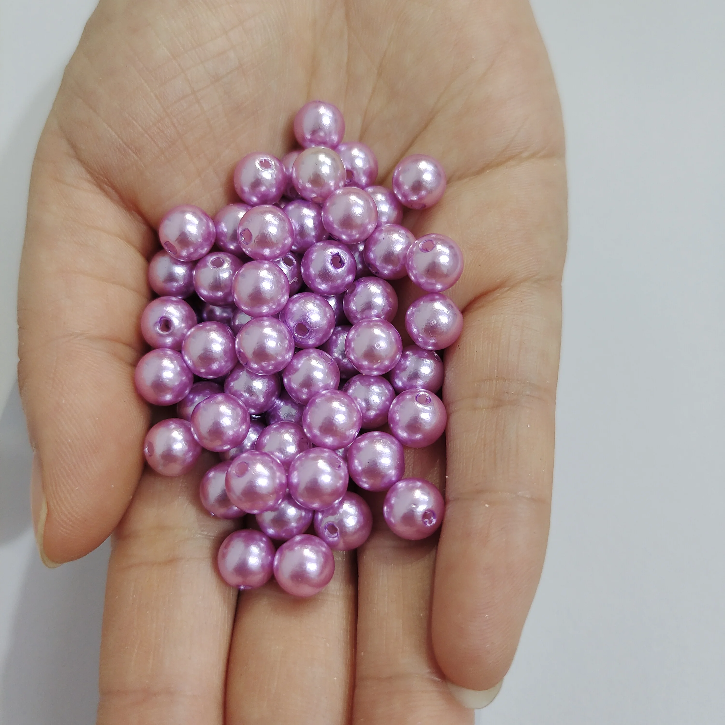 

Light Purple 3-12mm Straight Hole Round Imitation Plastic Pearl Jewelry Accessories Beads