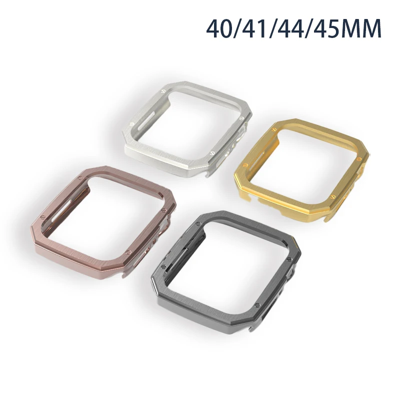 PC Plating Brushed Cover for Apple Watch 8 7 45mm 41mm 40mm 44mm Drop-proof Protective Case for iWatch series 6 5 se ultra 49mm