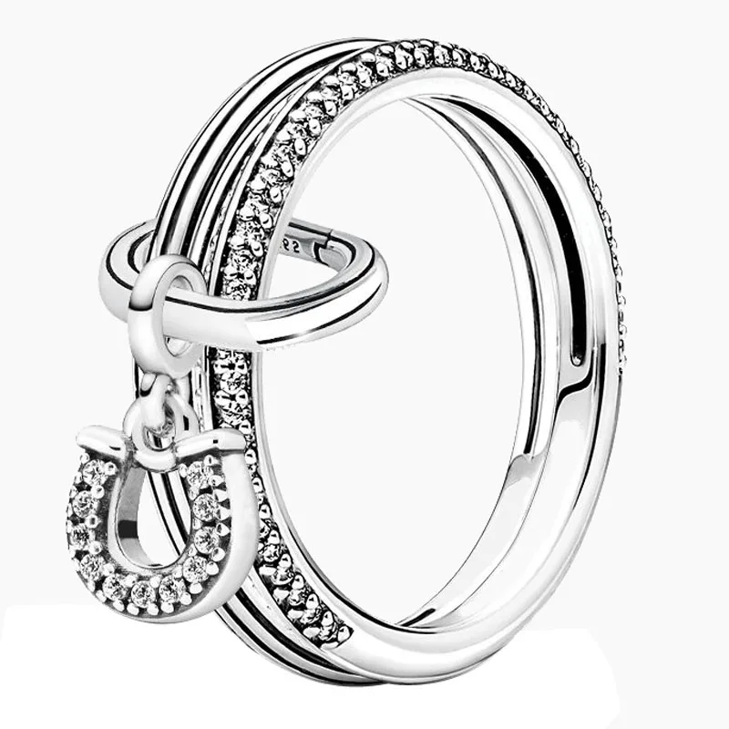 Новинка женское серебряное кольцо в виде подковы