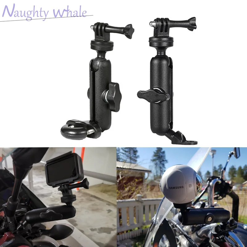 

Motorcycle Camera Holder Handlebar Rearview Mirror Mount for Go-Pro Hero FOR Honda CB1000R Biz 125 Goldwing GL1800 Shadow VT 600