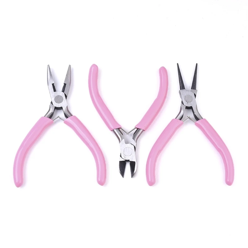 

3pcs Pink Jewelry Pliers Set Wire Wrapping, DIY Crafts, Beading Tools Set Jewelry Making, Mini Pliers, Wire Cutters