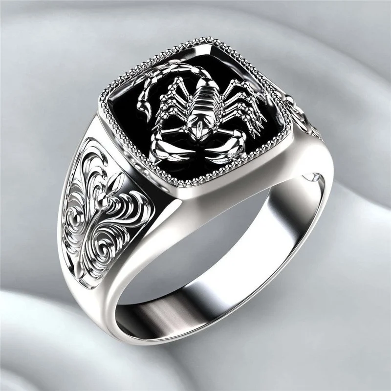 

Europe And America Domineering Men's Retro Poison Scorpion Ring Enamel Fashion Creative Scorpion Jewelry Punk Style Ring
