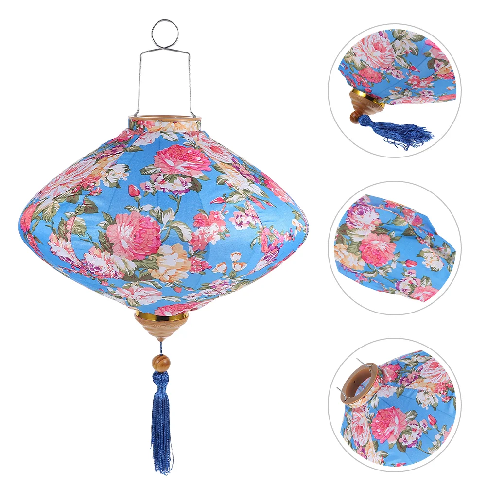 

Interior Decor Decorative Chinese Lantern Household Office Cloth Exquisite Iron Wire Traditional Pendant