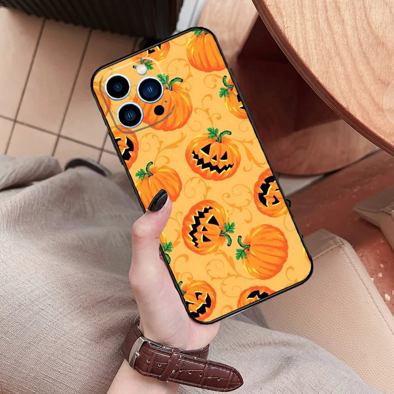 Чехол для телефона HALLOWEEN TRICK TREAT PUMPKIN iPhone 14 15 16 Pro Max 11 12 13 Mini XR Plus 16e Cover Coque